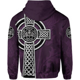 Scottish Thistle Celtic Cross Hoodie K4 - celtic-thistle-cross-hoodie-2