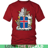 COAT OF ARMS OF ICELAND A9 - coat-of-arms-iceland-a9-district-unisex-shirt-red-s-t-shirts-1sttheworld_596