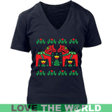 DALAHORSE SWEDEN T-SHIRTS NH1 - dalahorse-sweden-t-shirts-nh1-district-womens-v-neck-navy-s-1sttheworld_130