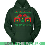 DALAHORSE SWEDEN T-SHIRTS NH1 - dalahorse-sweden-t-shirts-nh1-unisex-hoodie-dark-green-s-1sttheworld_835