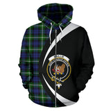 Tartan Zip Up Hoodie - Clan Baillie Modern Zip Up Hoodie - Circle Style Unisex - front_1_0230160b-327a-4615-9383-e4493572ba86