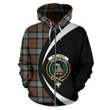 Tartan Zip Up Hoodie - Clan Maclaren Weathered Zip Up Hoodie - Circle Style Unisex - front_1_0f26d56f-dd8a-4035-825a-bede6683804c