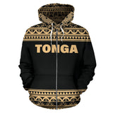 Tonga Polynesian All Over Zip-Up Hoodie - Gold Version - Bn09 - front_1_20f78542-5ff4-4939-96d3-b4f57867edc4