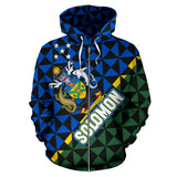 Solomon Hoodie Polynesian Flag Color Coat Of Arms Zip-Up - New Style Th5 - front_1_4ba80c9e-1768-4ed2-b246-5fbf064013b9