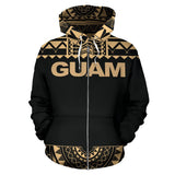 Guam Polynesian All Over Zip-Up Hoodie - Gold Version - Bn04 - front_1_8fe76560-6ee6-4cbf-bf45-c04173df8160