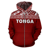 Tonga Polynesian All Over Zip-Up Hoodie - Red Horizontal Style - BN0912 - front_1_b4aa0909-a01d-4f91-a4c3-28d263f21f06