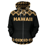 Hawaii Manta Ray Pattern Tribal Tattoo Zip Up Hoodie Bn01 - front_1_e6aff9ca-402a-45f7-9cbc-15a2dad8fe20