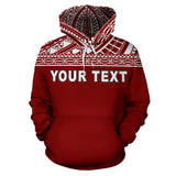 Tonga Polynesian All Over Custom Personalised Hoodie - Red Horizontal Style - BN0912 - front_1_f8030ed1-1930-45e0-8244-d3239898a303