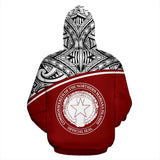 Northern Mariana Islands Polynesian All Over Custom Personalised Hoodie - Red Curve Version - BN12 - front_2_10f51f0e-ae89-4013-8760-5295e96a5c87
