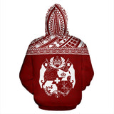 Tonga Polynesian All Over Zip-Up Hoodie - Red Horizontal Style - BN0912 - front_2_33c6cf0e-4419-43d2-892d-9c5715c26245