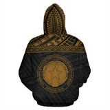 Northern Mariana Islands Polynesian All Over Custom Personalised Hoodie - Yellow Horizontal Style - BN12 - front_2_4272f12d-43d2-4187-8449-0f27d2d13587