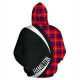 Tartan Zip Up Hoodie - Clan Hamilton Modern Zip Up Hoodie - Circle Style Unisex - front_2_6e4ebb97-02f4-44b8-ae08-1ac43b090bd5
