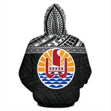 Polynesian All Over Hoodie - French Polynesia Black Version - BN01 - front_2_e5b5e2a2-fb88-4161-95af-9c741472be20
