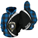 Tartan Zip Up Hoodie - Clan Ramsay Blue Ancient Zip Up Hoodie - Circle Style Unisex - front_3_09729104-58c7-4d9a-b217-e998d3bf5b75