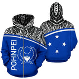 Pohnpei All Over Zip-Up Hoodie - Micronesia Curve Blue Style - Bn09 - front_3_17348e51-befe-400a-b2d8-4470951ca7ed