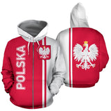 Poland All Over Zip-Up Hoodie - Straight Version - Bn04 - front_3_2b01f244-9246-4356-bbb2-ef5376b4c56d