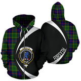 Tartan Zip Up Hoodie - Clan Forsyth Modern Zip Up Hoodie - Circle Style Unisex - front_3_30bbea83-4403-4e35-b9c3-9c0f06a00b5d