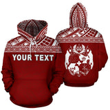Tonga Polynesian All Over Custom Personalised Hoodie - Red Horizontal Style - BN0912 - front_3_4549918a-24f0-4772-be10-41a619cfa3c7