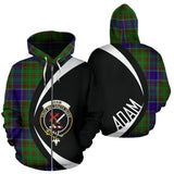 Tartan Zip Up Hoodie - Clan Adam Zip Up Hoodie - Circle Style Unisex - front_3_4a3b24cf-69ee-4bb8-a81a-c4f5d29a5b5e