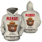 Great Smoky Mountains, Tennessee - Smokey Bear - Vintage Poster Hoodie - BN14 - front_3_4b4ff770-a838-4d56-90f6-860fa1d50817
