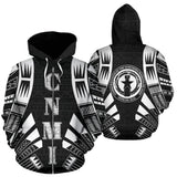 Cnmi All Over Zip-Up Hoodie - Black Tattoo Style - Bn01 - front_3_4fbf7674-70d5-4e3d-b6d3-f2a2066138a4
