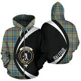 Tartan Zip Up Hoodie - Clan Balfour Blue Zip Up Hoodie - Circle Style Unisex - front_3_5de24047-a7c3-4b0c-8424-9db99227bd35