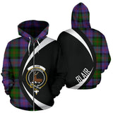 Tartan Zip Up Hoodie - Clan Blair Modern Zip Up Hoodie - Circle Style Unisex - front_3_62e42660-e20d-4525-926e-6d5b8d9c35b3