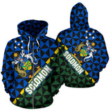 Solomon Hoodie Polynesian Flag Color Coat Of Arms Zip-Up - New Style Th5 - front_3_7204bc23-674b-40b3-87d2-febcbce77095