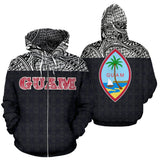 Guam Black Polynesian All Over Zip-Up Hoodie - Bn09 - front_3_7adf870c-ca7b-4dd2-a9d0-792155d178de