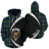 Tartan Zip Up Hoodie - Clan Baillie Modern Zip Up Hoodie - Circle Style Unisex - front_3_8b640590-c268-4aa6-b9a4-5b1b28575cb8