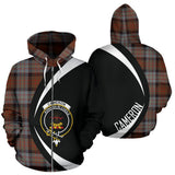 Tartan Zip Up Hoodie - Clan Cameron Of Erracht Weathered Zip Up Hoodie - Circle Style Unisex - front_3_93353427-d696-4028-a1ab-62b2ed607c58