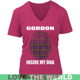 Gordon Tartan T-Shirt - Indside My DNA NN5 - gordon-inside-my-dna-n4-district-womens-v-neck-dark-fuchsia-s-t-shirts-1sttheworld_986