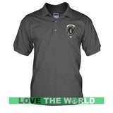 Tartan Polo Shirt - Gunn Badge (Men's) A9 - gunn-badge-tartan-mens-polo-t-shirt-a9-charcoal-s-shirts-1sttheworld_704