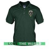 Tartan Polo Shirt - Gunn Badge (Men's) A9 - gunn-badge-tartan-mens-polo-t-shirt-a9-forest-green-s-shirts-1sttheworld_605