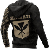 Hawaii Kanaka Maoli Flag Hoodie, Native Hawaiian Flag Tribal Black Pullover Hoodie A7 - hawaii_kanaka_gold_3