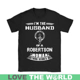 HUSBAND OF A ROBERTSON T- SHIRT C12 - husband-of-a-robertson-t-shirt-c12-gildan-womens-black-s-shirts-1sttheworld_752