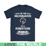 HUSBAND OF A ROBERTSON T- SHIRT C12 - husband-of-a-robertson-t-shirt-c12-gildan-womens-navy-s-shirts-1sttheworld_584