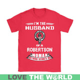 HUSBAND OF A ROBERTSON T- SHIRT C12 - husband-of-a-robertson-t-shirt-c12-gildan-womens-red-s-shirts-1sttheworld_277