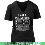 I AM A POLISH GIRL H21 - i-am-a-polish-girl-na0-district-womens-v-neck-black-s-t-shirts-1sttheworld_662