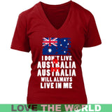 I DON'T LIVE AUSTRALIA N7 - i-dont-live-australia-n7-district-womens-v-neck-red-s-t-shirts-1sttheworld_697