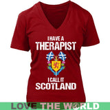I HAVE A THERAPIST SCOTLAND P1 - i-have-a-therapist-scotland-p1-district-womens-v-neck-red-s-t-shirts-1sttheworld_973