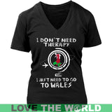 I JUST NEED TO GO TO WALES 8 - i-just-need-to-go-wales-8-district-womens-v-neck-black-s-t-shirts-1sttheworld_977