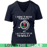 I JUST NEED TO GO TO WALES 8 - i-just-need-to-go-wales-8-district-womens-v-neck-navy-s-t-shirts-1sttheworld_874