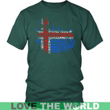 ICELAND MAP WITH FLAG A9 - iceland-map-with-flag-a9-district-unisex-shirt-dark-green-s-t-shirts-1sttheworld_496