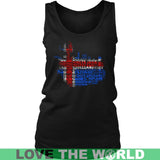 ICELAND MAP WITH FLAG A9 - iceland-map-with-flag-a9-district-womens-tank-black-s-t-shirts-1sttheworld_644