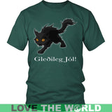 ICELAND YULE CAT T-SHIRT A0 - iceland-yule-cat-t-shirt-x1-district-unisex-dark-green-s-shirts-1sttheworld_585