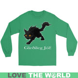 ICELAND YULE CAT T-SHIRT A0 - iceland-yule-cat-t-shirt-x1-gildan-long-sleeve-tee-kelly-green-s-shirts-1sttheworld_532