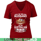 I'M HUSBAND OF AUSTRALIAN N14 - im-husband-of-australian-n14-district-womens-v-neck-red-s-t-shirts-1sttheworld_203