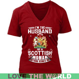 I'M HUSBAND OF SCOTTISH N14 - im-husband-of-scottish-n14-district-womens-v-neck-red-s-t-shirts-1sttheworld_442
