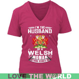 I'M HUSBAND OF WELSH N14 - im-husband-of-welsh-n14-district-womens-v-neck-dark-fuchsia-s-t-shirts-1sttheworld_840